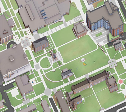 Use our interactive 3D map to locate the University of Tennessee at Chattanooga buildings, 停车场, 活动场所, 餐厅, 兴趣点, Chattanooga attractions, 校园建设, 安全, 可持续性, 技术, 卫生间, 学生资源, 和更多的. Each indicator provides a description, an image of the asset, departments housed there (if applicable), address, and building number (if applicable).